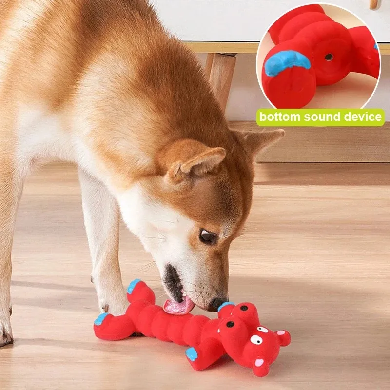 Juguete para masticar para perros, mono, hipopótamo, goma en forma de mascota, juguetes chirriantes para perros pequeños, medianos y grandes, resistente a mordeduras, juguete con sonido para perros - imagen 2