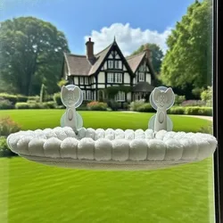 Hamaca extensible para gatos en alféizar de ventana con ventosas