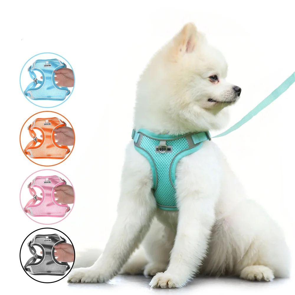 Conjunto de correa y arnés para perros pequeños y medianos, correa para el pecho para gatos, ropa reflectante para perros, conjunto de chaleco, Chihuahua, suministros para mascotas para caminar al aire libre