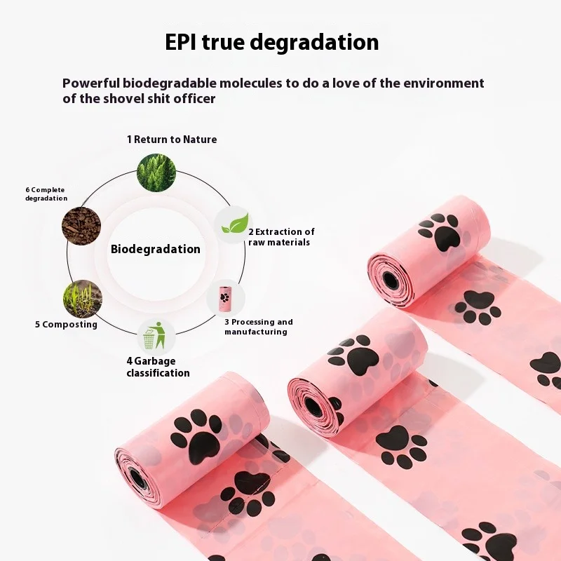 Bolsa de basura biodegradable para mascotas de intensificación, bolsas para excrementos de perros, bolsa de caca perfumada Biobase a granel, bolsas de basura para gatos degradables, caca de perro - imagen 5