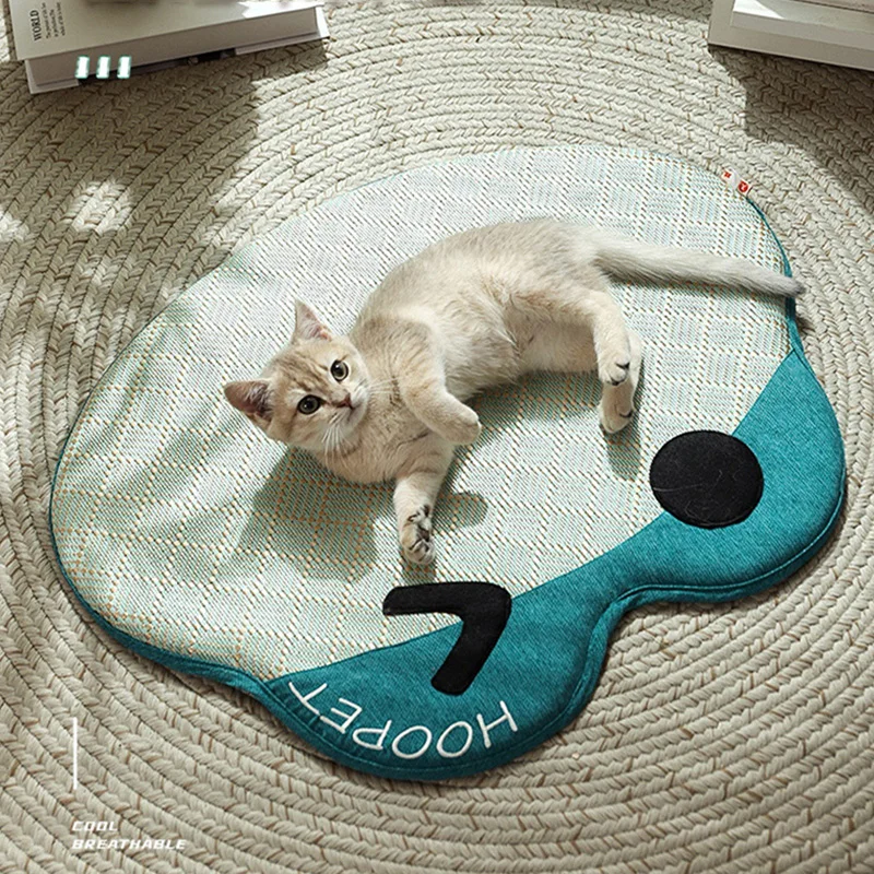 HOOPET-alfombrilla refrescante para gato, manta para dormir con forma de rana, esterilla de hielo transpirable para el verano, accesorios para mascotas - imagen 3