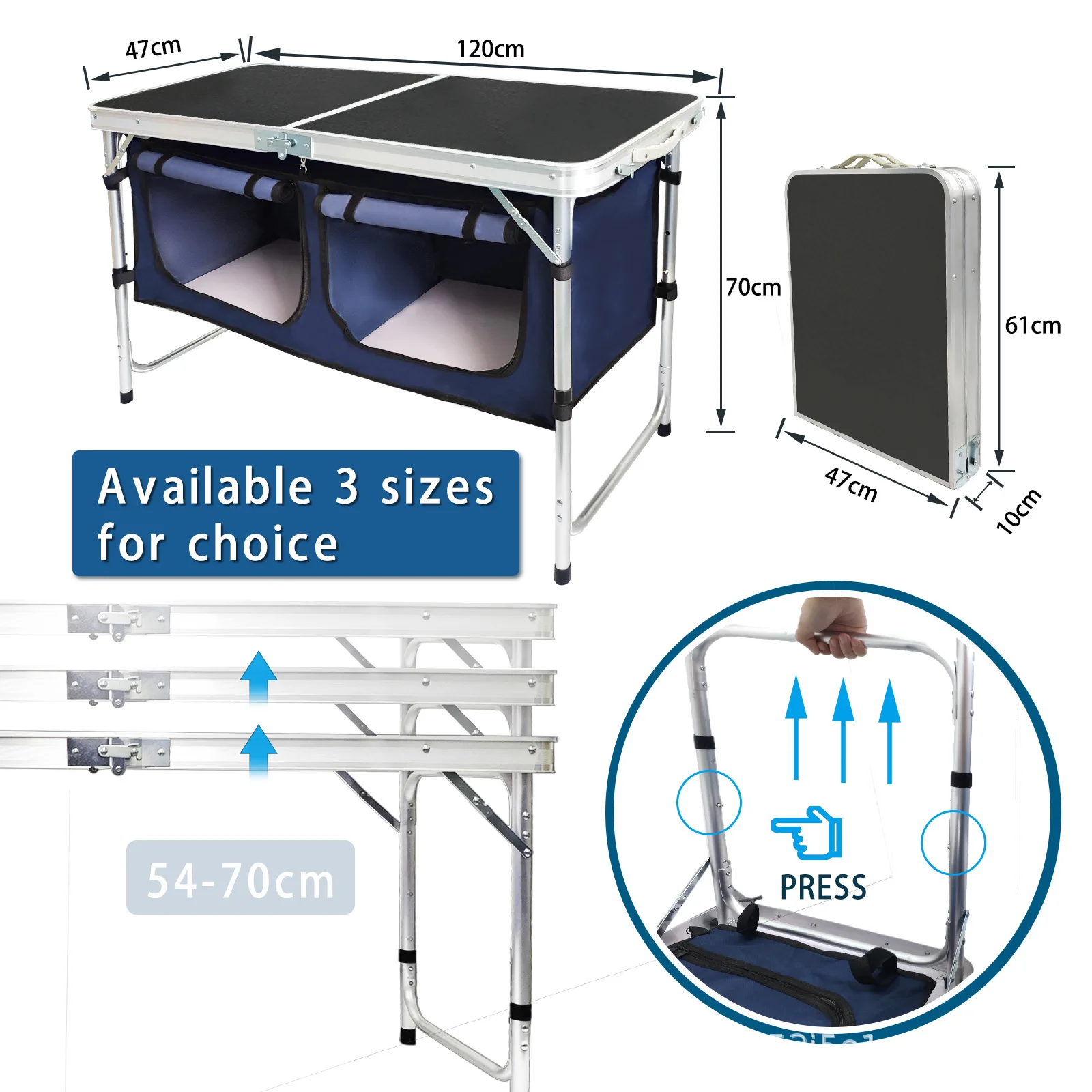 Mesa plegable de exterior - Ideal para jardín y camping - imagen 5