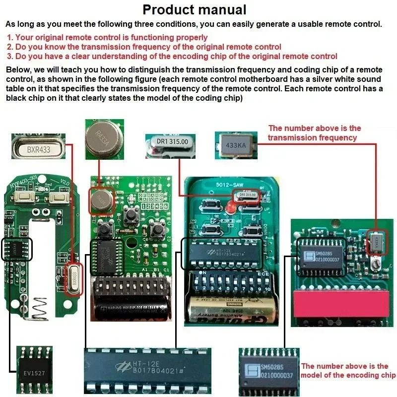 Mando a distancia para puerta de garaje 433Mhz – Control inalámbrico - imagen 2