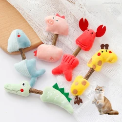 Juguete de madera con hierba gatera Natural para gatos, pasta de dientes Molar de seguridad, limpieza de ramas, aperitivos para gatos, juguetes para gatitos, muñeca bonita, suministros para mascotas
