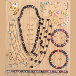 Tabla madera abalorios manual - Soporte exhibición pulseras y joyas