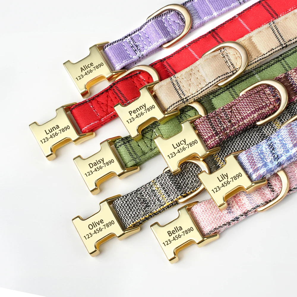 Collar de nailon personalizado para perro, collares con lazo bonito para cachorro, Collar con nombre de identificación de mascota grabado gratis para perros pequeños y medianos, Chihuahua - imagen 4