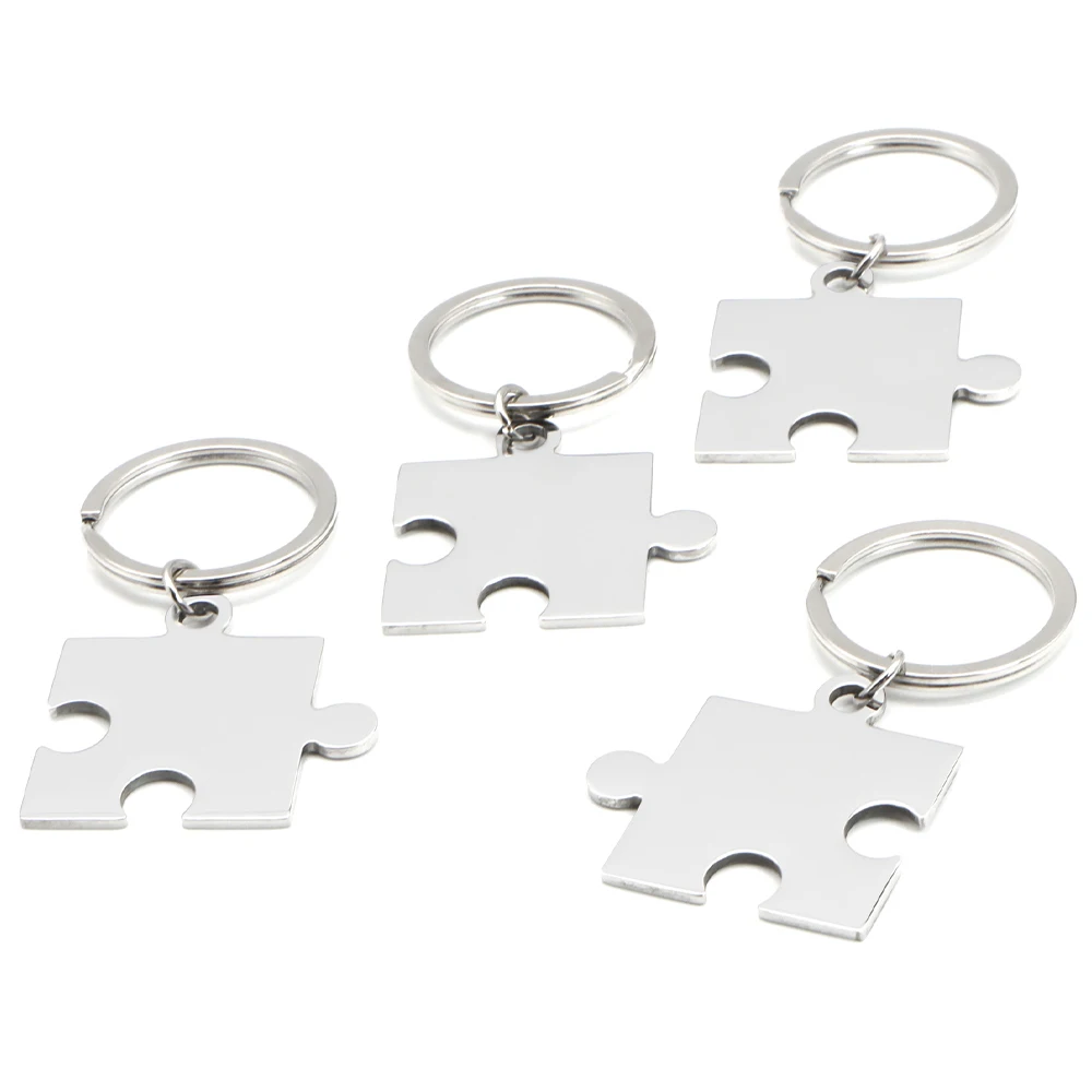 100 Uds. Etiqueta para perro mascota, lata de acero inoxidable en blanco grabada, Collar DIY, rompecabezas antipérdida, placa con nombre, llaveros de coche, suministros para parejas - imagen 4