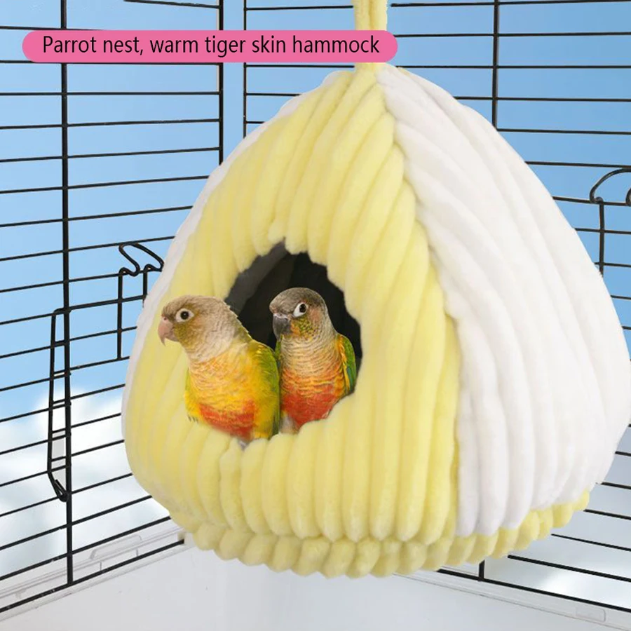 Hamaca colgante loros con forro de felpa – nido invernal pájaros