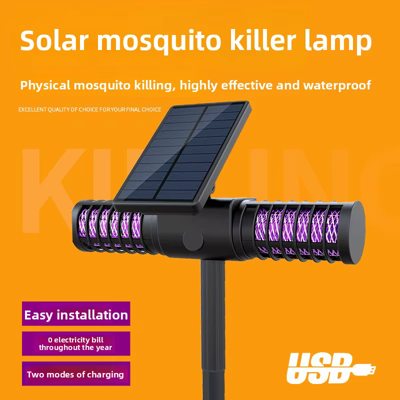 Lámpara solar antimosquitos para jardín - trampa exterior impermeable