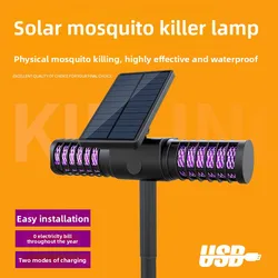 Lámpara solar antimosquitos para jardín - trampa exterior impermeable