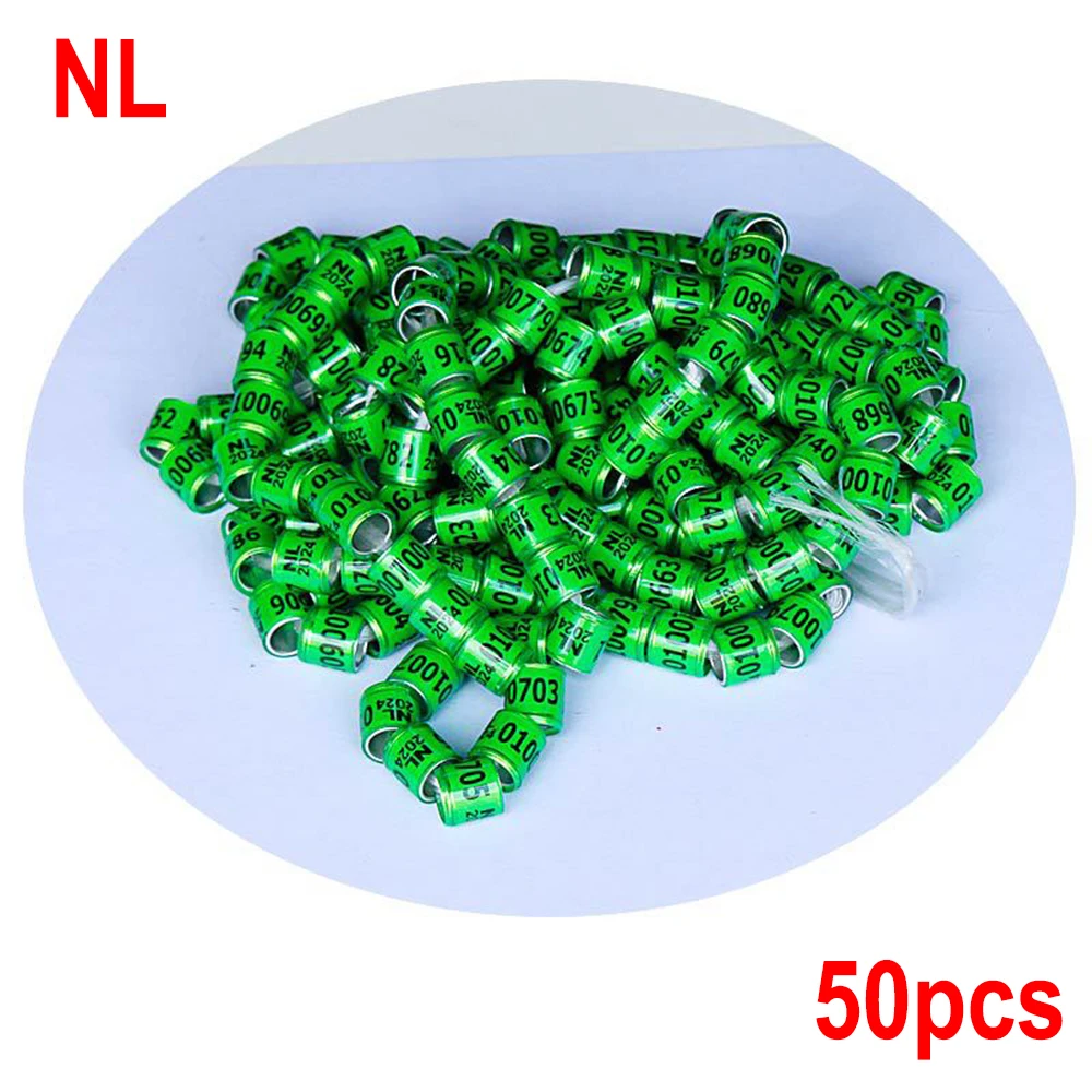 50 Uds. Anillo de pie de Paloma Multicolor de 2024 años con anillo de pie de palabras anillo de pájaro duradero de alta calidad anillo de marcado de pájaro mascota - imagen 5