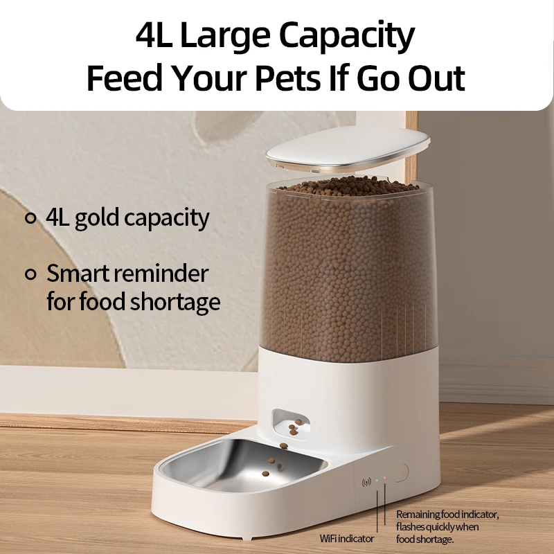 ROJECO Automatic Cat Feeder Pet Smart Cat Food Kibble Dispenser Remote Control WiFi Button Auto Feeder For Cats Dog Accessories - imagen 5