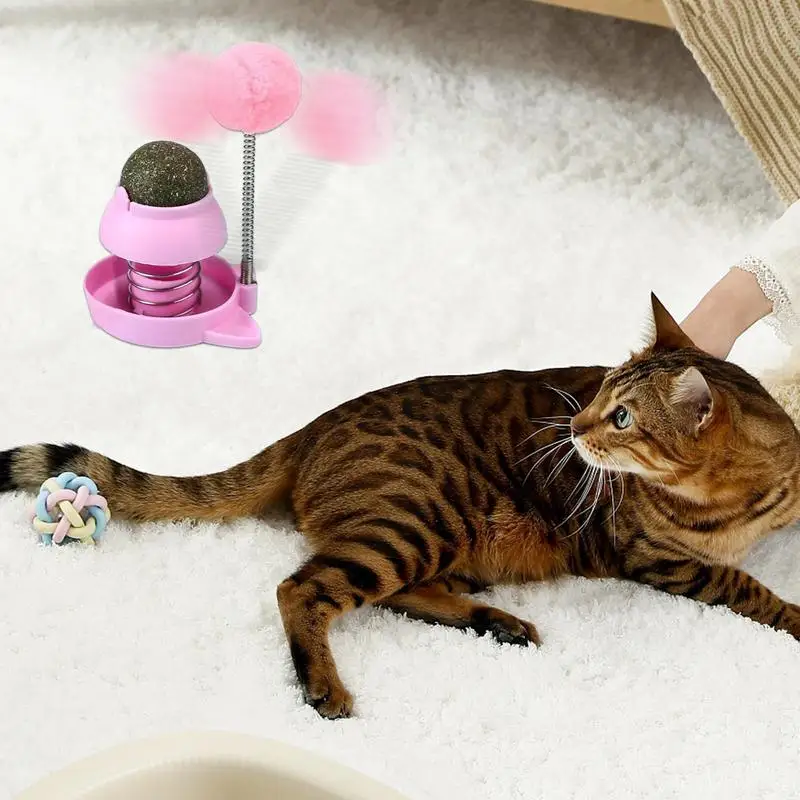 Juguetes de pared de hierba gatera para gatos, bolas giratorias para lamer, Comestibles y saludables, Bola de primavera, burbujas, Lickables - imagen 5