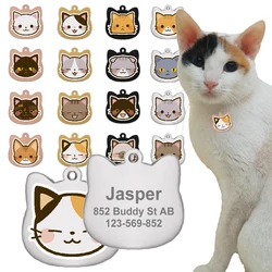 Etiquetas personalizadas de acero inoxidable para gatos grabado nombre