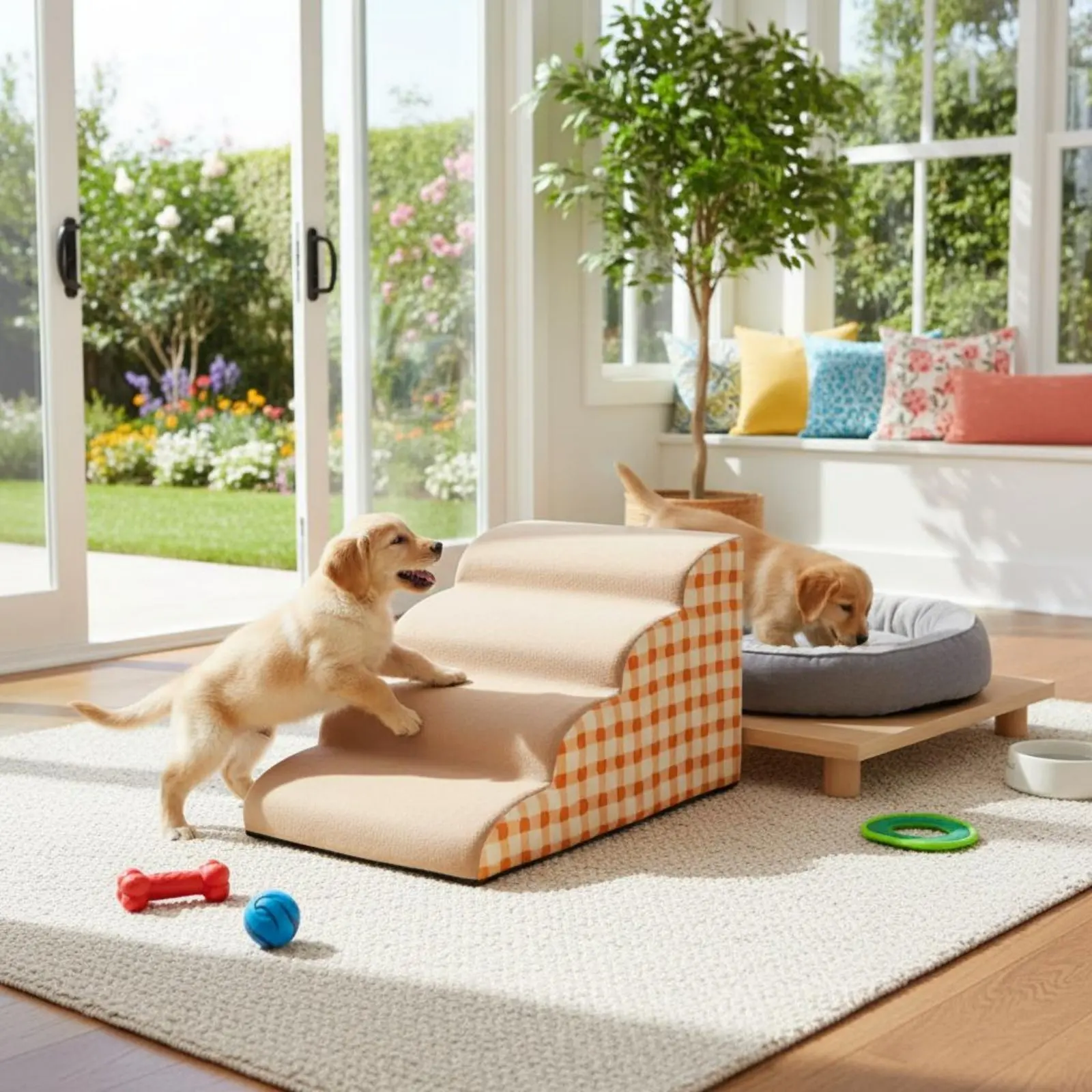 Escalones suaves de espuma para la cama: antideslizantes para perros - imagen 3
