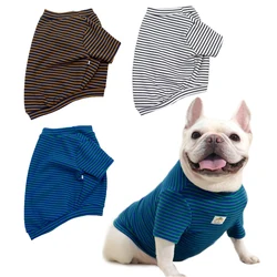 Camisa de algodón para perros con rayas gruesas - primavera-otoño