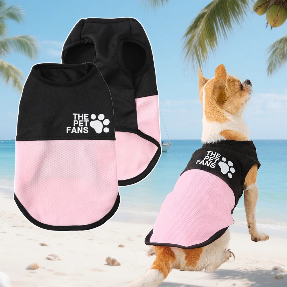 Chaleco refrescante para perros, ropa de verano para mascotas para perros pequeños y medianos, camiseta de malla transpirable para cachorros, disfraz, camisa ligera y fina para Pug