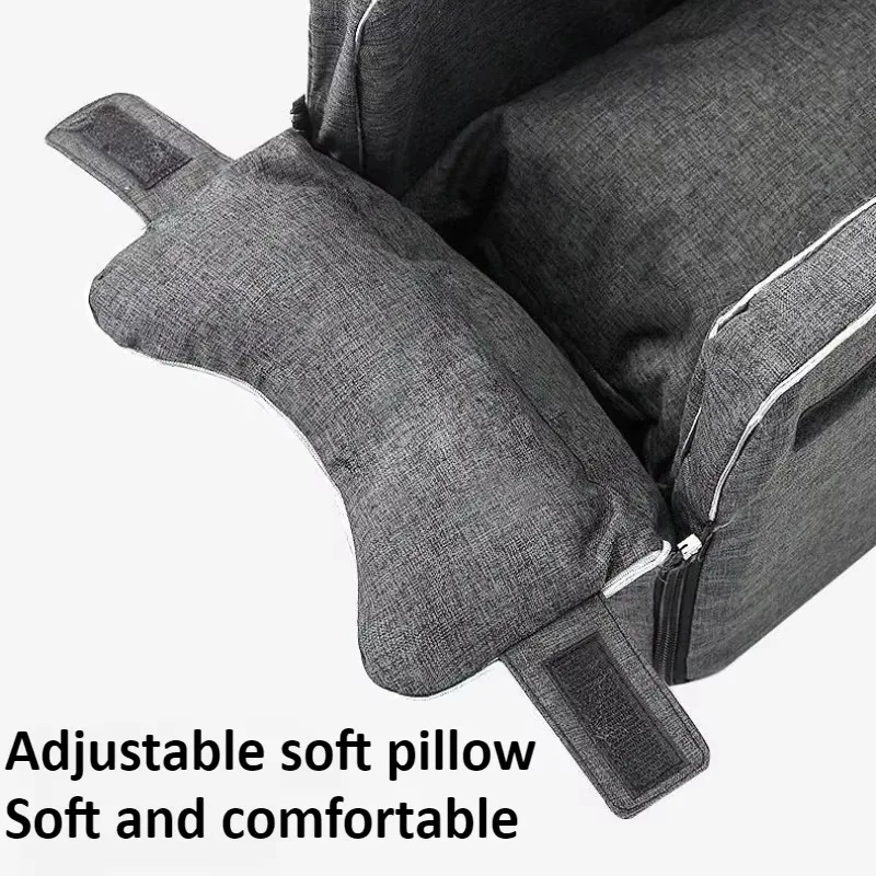 Cama para perros pequeños, transportador portátil para mascotas de viaje para gatos con almohada ajustable, correa de seguridad para viajes al aire libre - imagen 5