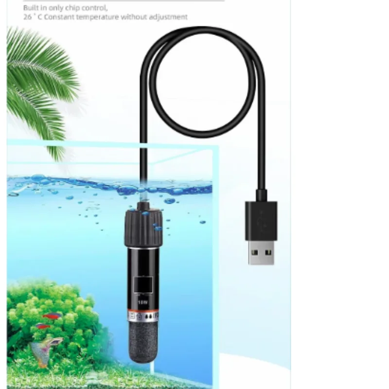 Mini varilla calefactora para acuario USB, calentador de termostato sumergible de 10W para pecera pequeña que mantiene 26 ° C Temperatura constante - imagen 2