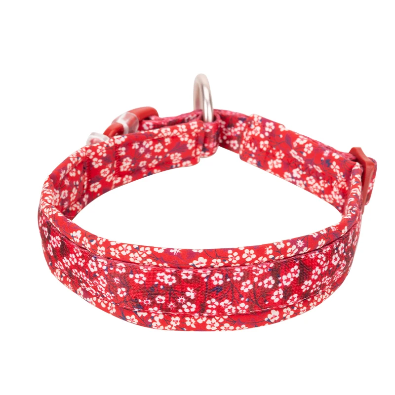 Winhyepet-Collar Floral para perro, accesorio para viajar, caminar al aire libre, cómodo, acolchado con hebilla, para todas las razas, Husky, Chihuahua, Pitbull - imagen 2