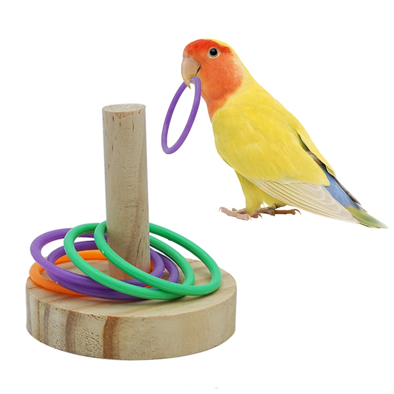 Juguete para pájaros y loros, juguete para morder, juguete para masticar, columpio para mascotas, juguete de pie, anillos de plástico, juguete de entrenamiento de inteligencia, suministros para juegos - imagen 5