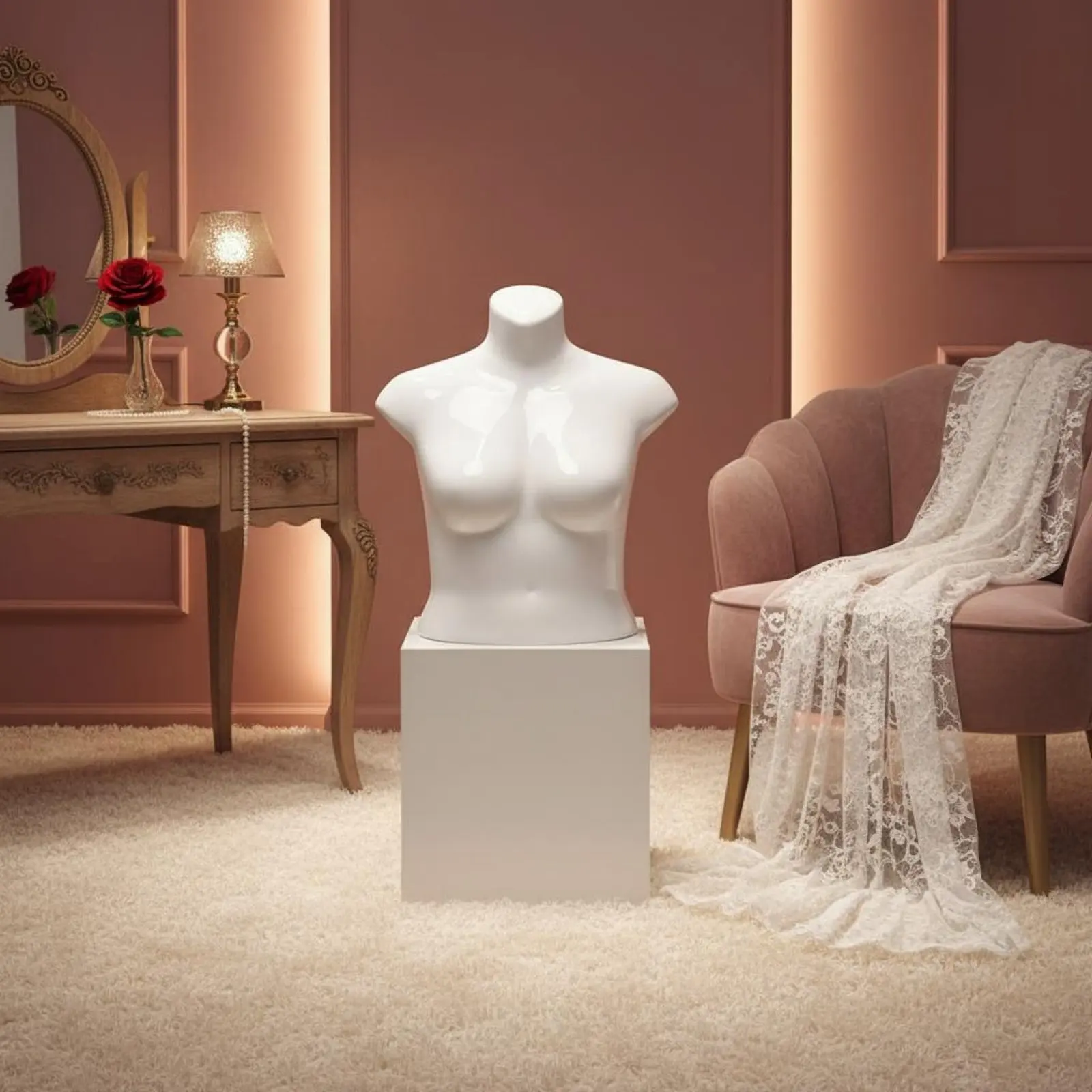 Maniquí torso femenino talla grande para escaparate de mascotas - imagen 3