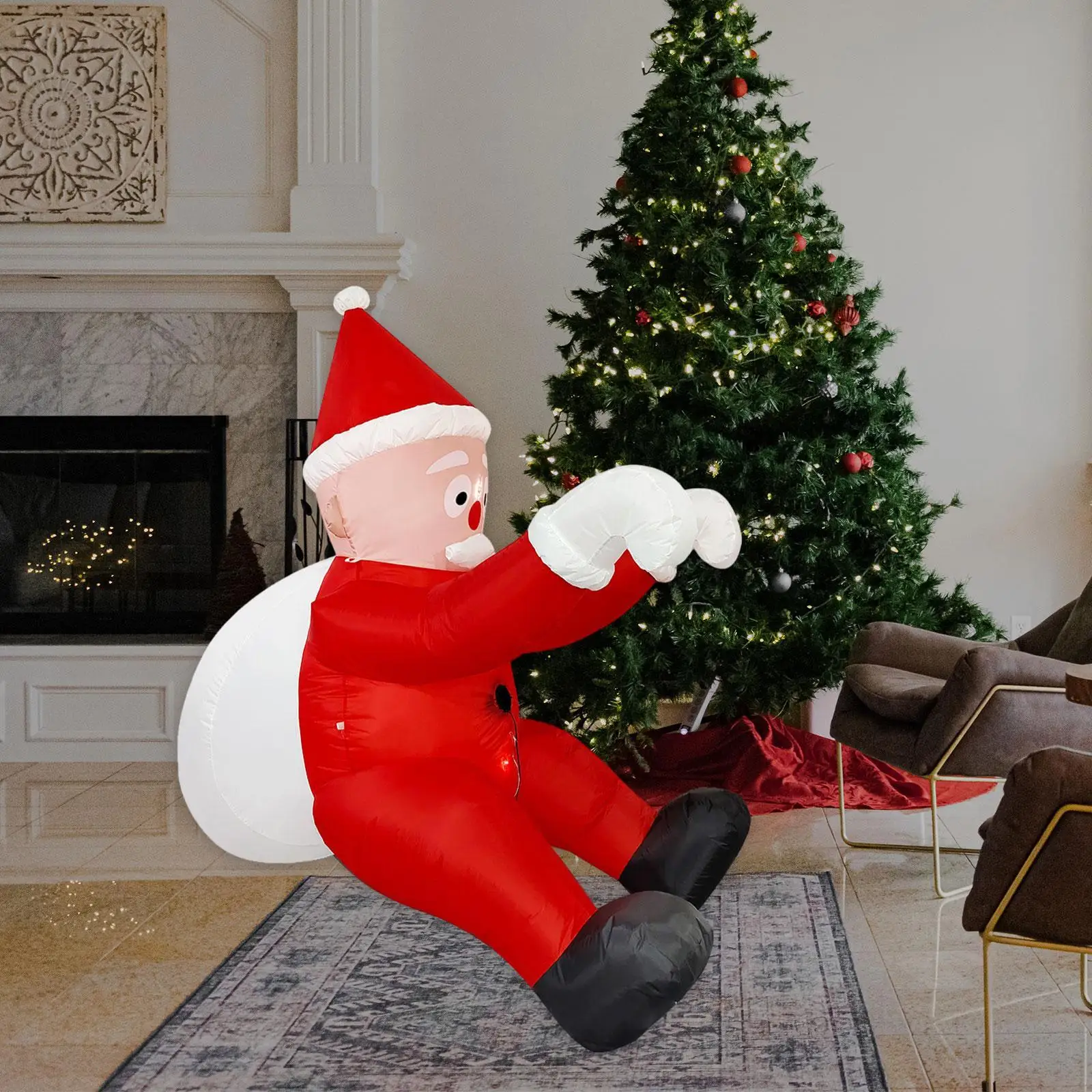 6.56 Ft Christmas Inflatable Hanging Santa Outdoor Decoration Climbing Santa 6.56 Ft Christmas Inflatable Hanging Santa Outdoor Decoration Climbing Santa