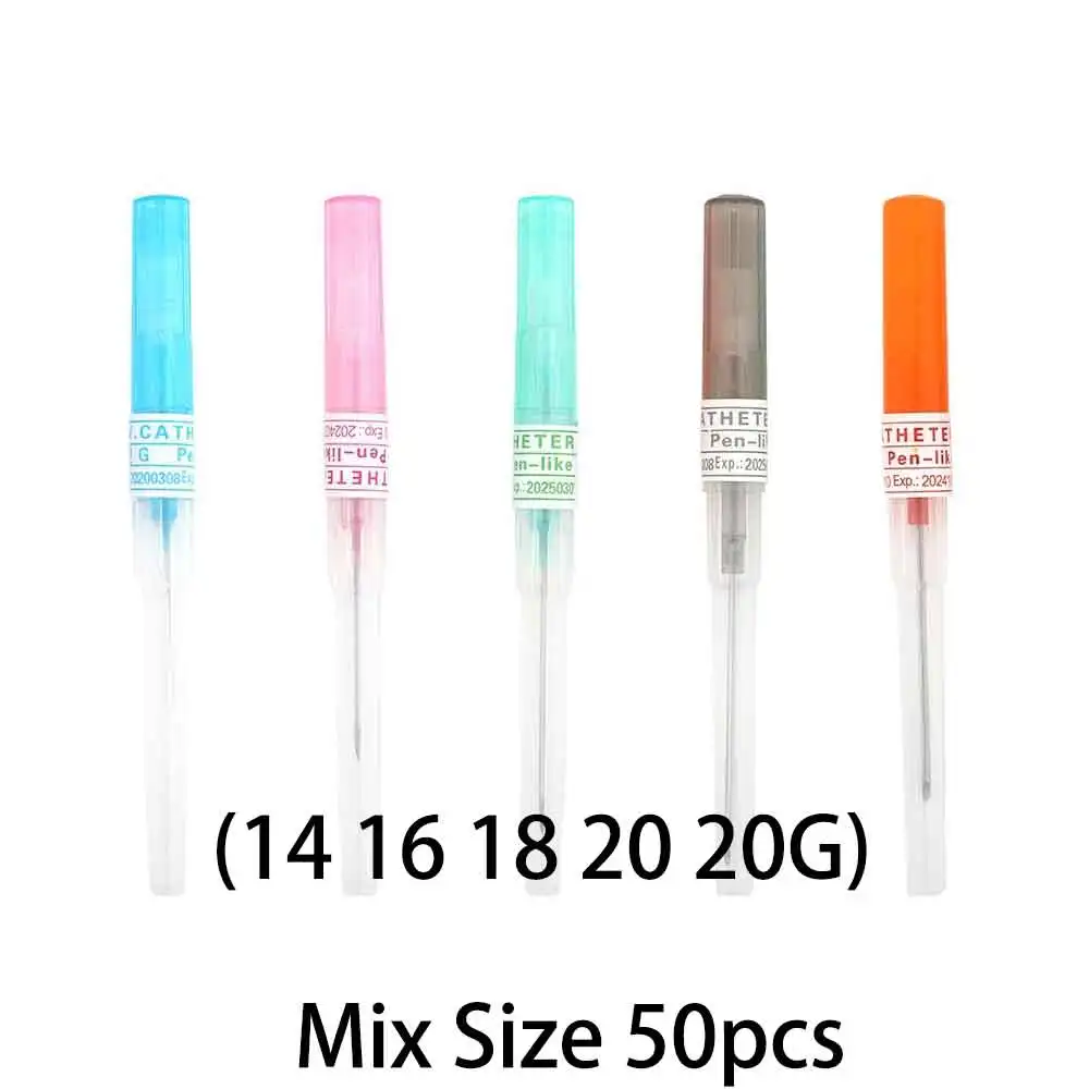 KIYUE 50 Uds IV canula tipo rotulador catéter de inyección intravenosa 20G 22G 24G 26G proveedores veterinarios - imagen 2