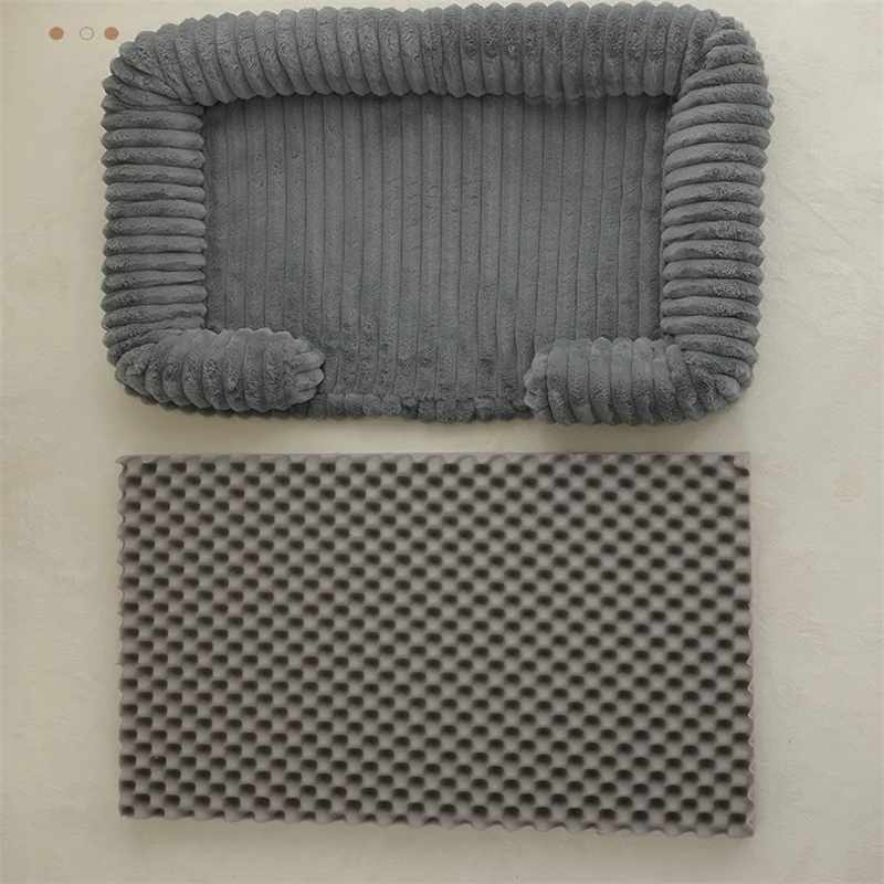 Cama para perros S M L XL, cama ortopédica súper suave de espuma para mascotas, estera para dormir con refuerzo acolchado de algodón y cubierta extraíble - imagen 5