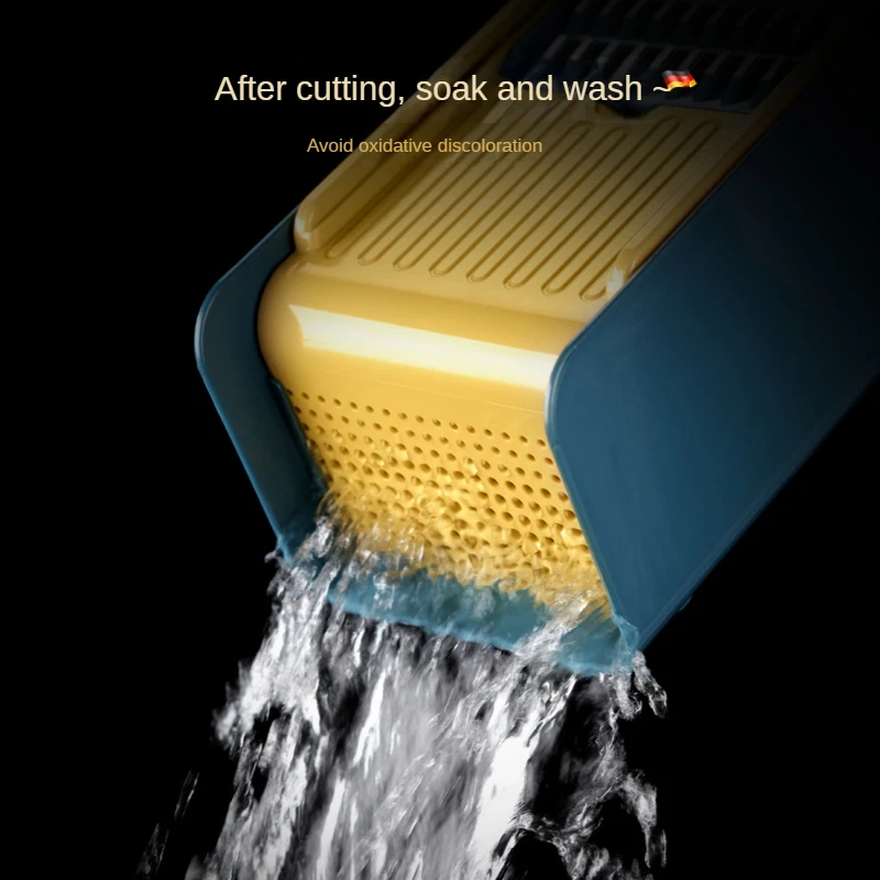 Cortador de verduras multifuncional, trituradoras con cesta, cortador de patatas y frutas, rallador de zanahoria, herramientas de mandolina, 5 cuchillas - imagen 5