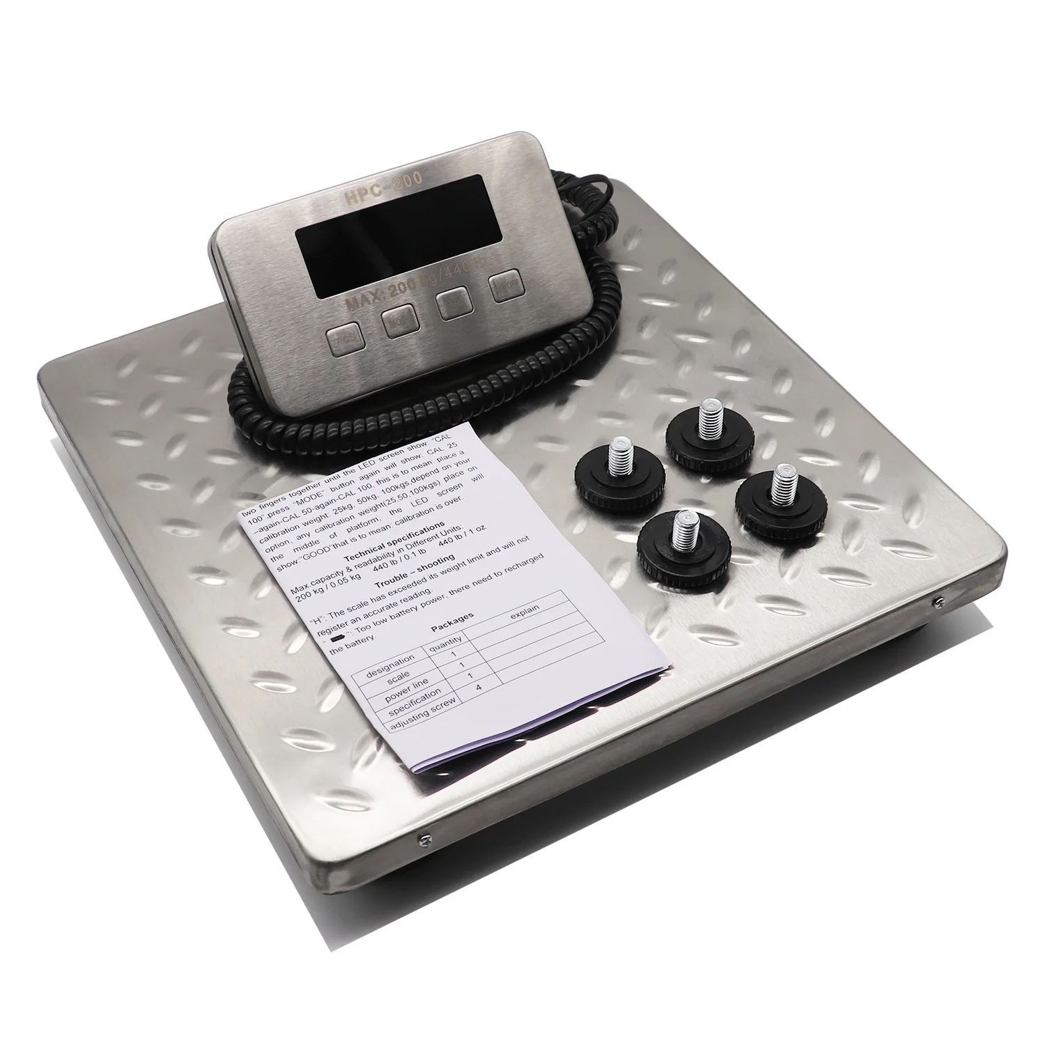 Básculas para mascotas de acero inoxidable, medidor de carga con pantalla LED verde de alta definición, tamaño opcional, báscula exprés portátil, suministros para mascotas