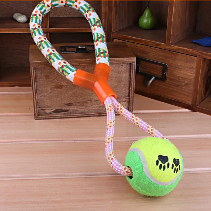 1 Uds. Productos de entrenamiento para perros y gatos, pelota de tenis con cuerda para jugar, juguetes para perros, ejercicio, arado, cuerda para perros, juguetes para masticar, juguetes para dientes - imagen 2