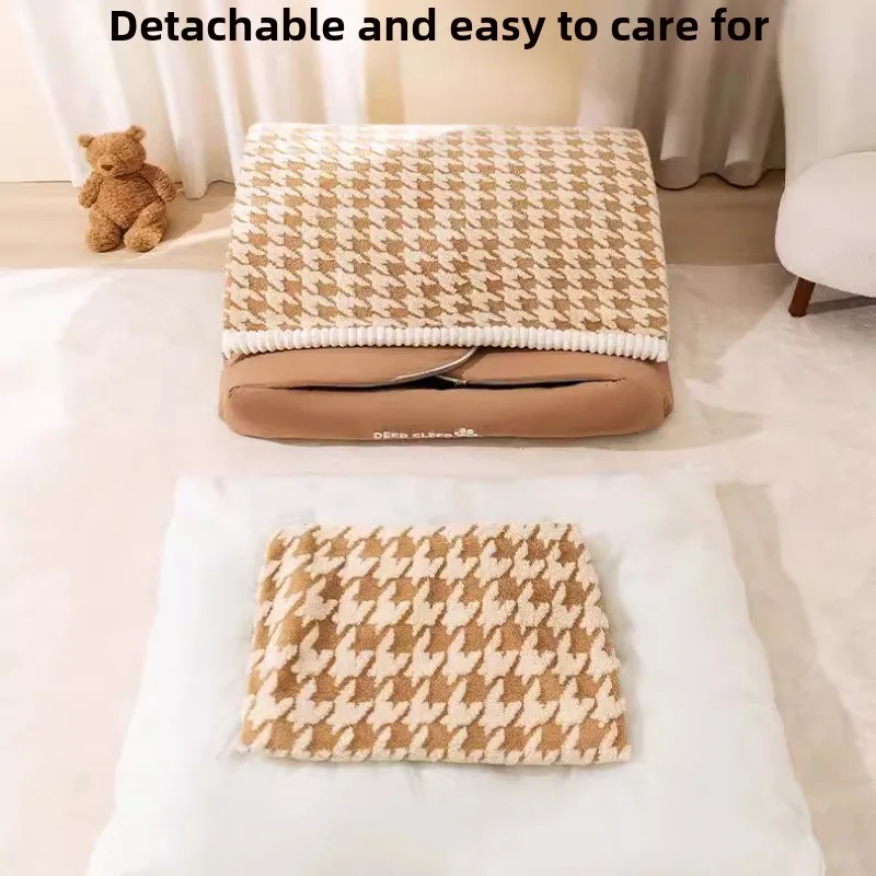 Perrera cálida de invierno, estera para dormir lavable y extraíble para perros, casa de cama, productos para dormir para mascotas, accesorios para nido, esteras para camas suaves y acogedoras - imagen 5