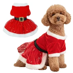 Disfraz Navidad perrita – Vestido princess con cinturón de felpa