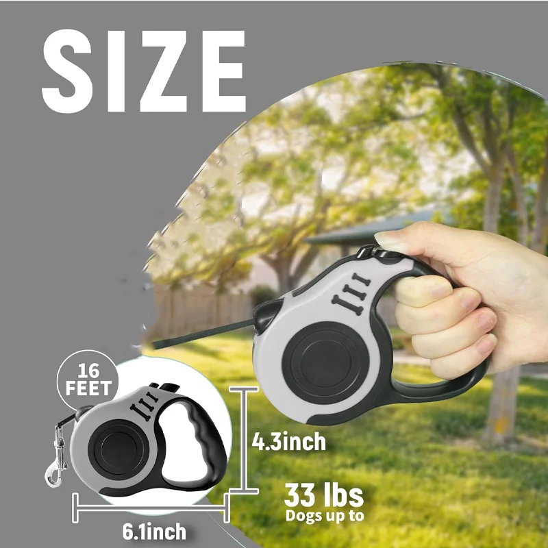 Retractable Dog Leash - 5m Automatic Strong Nylon Lead For Small/Medium Dogs & Cats, Durable Pet Traction Rope Supplies - imagen 3