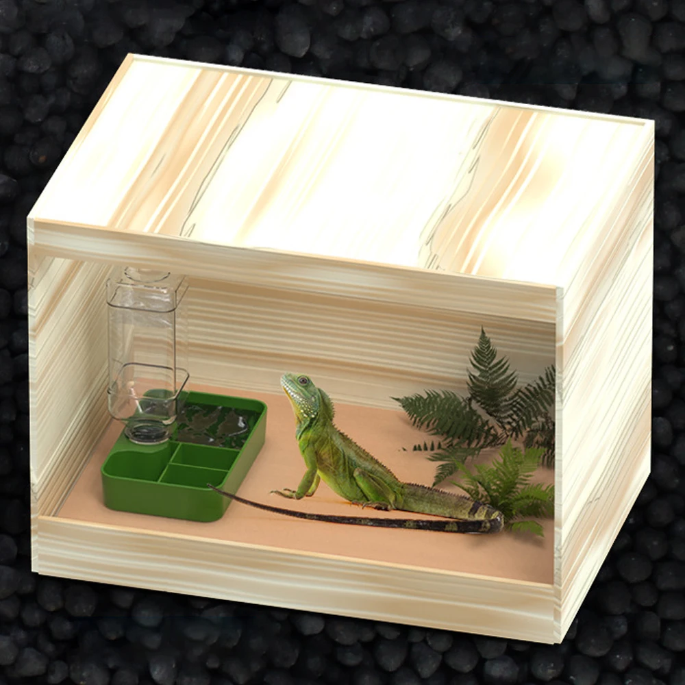 Alimentador automático para reptiles, cuenco de agua para lagarto, plato esquinero con botella de agua para animales pequeños, mascotas, tortuga, león gestionado, Gecko, lagarto, 1 ud. - imagen 2