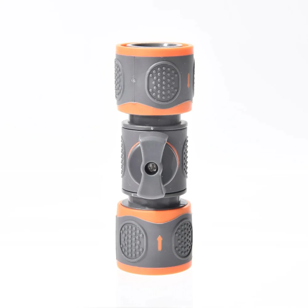 Divisor de válvula recta recubierto de plástico con interruptor, adaptador de pezón de conexión rápida de 1/2 "3/4" para conector de acoplamiento de manguera suave, 1 ud.