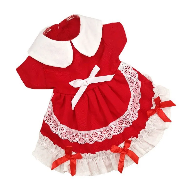 Vestido de sirvienta de Navidad para mascotas, ropa para perros, vestido de pastel de encaje lindo, ropa para mascotas dulces y encantadoras, vestidos para perros pequeños - imagen 2
