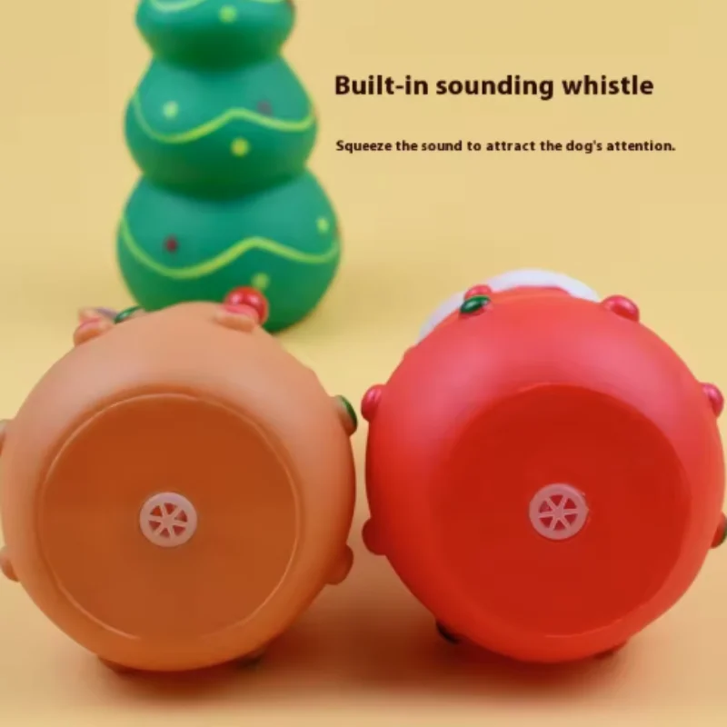 Juguete para masticar para perros duradero de Navidad, juguete interactivo para moler mascotas, para perros pequeños, medianos y grandes, regalo de Navidad - imagen 4