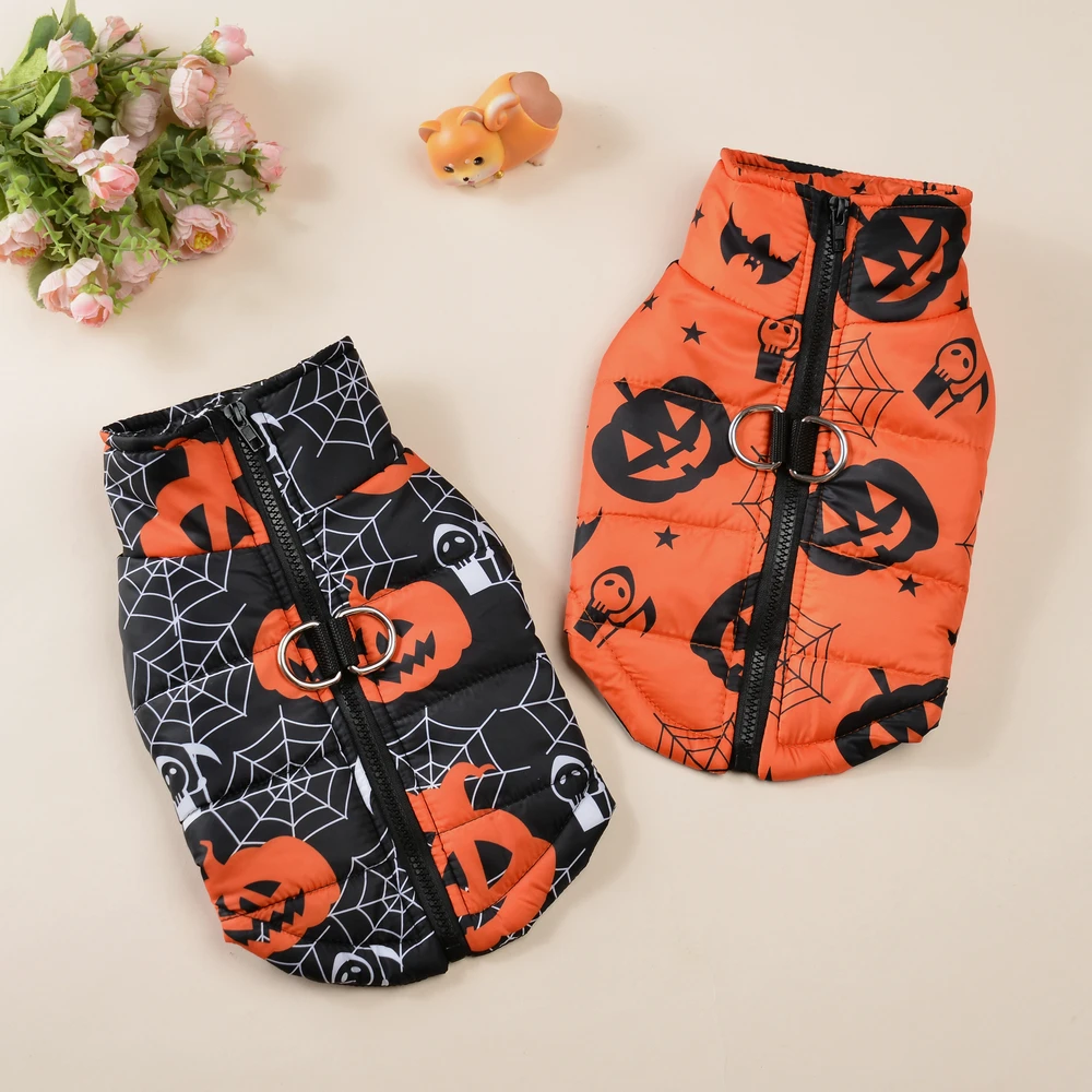 Disfraz de perro de Halloween para perros pequeños y medianos, chaqueta de invierno para cachorros, ropa divertida para Festival de Bulldog Francés Chihuahua - imagen 2