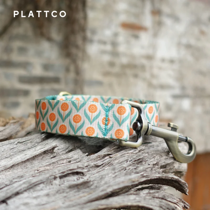 PLATTCO, venta al por mayor de fábrica, correa de planta de huevo escalfado impresa de poliéster, Collar para mascotas, correa para perro PDL347 - imagen 4