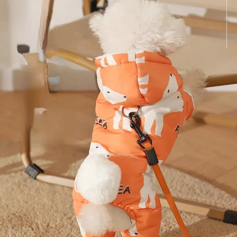 Ropa para perros de otoño e invierno, chaqueta de algodón cálida de cuatro patas para cachorros, antiderramamiento, Teddy Schnauzer para mascotas, pils옷 - imagen 2