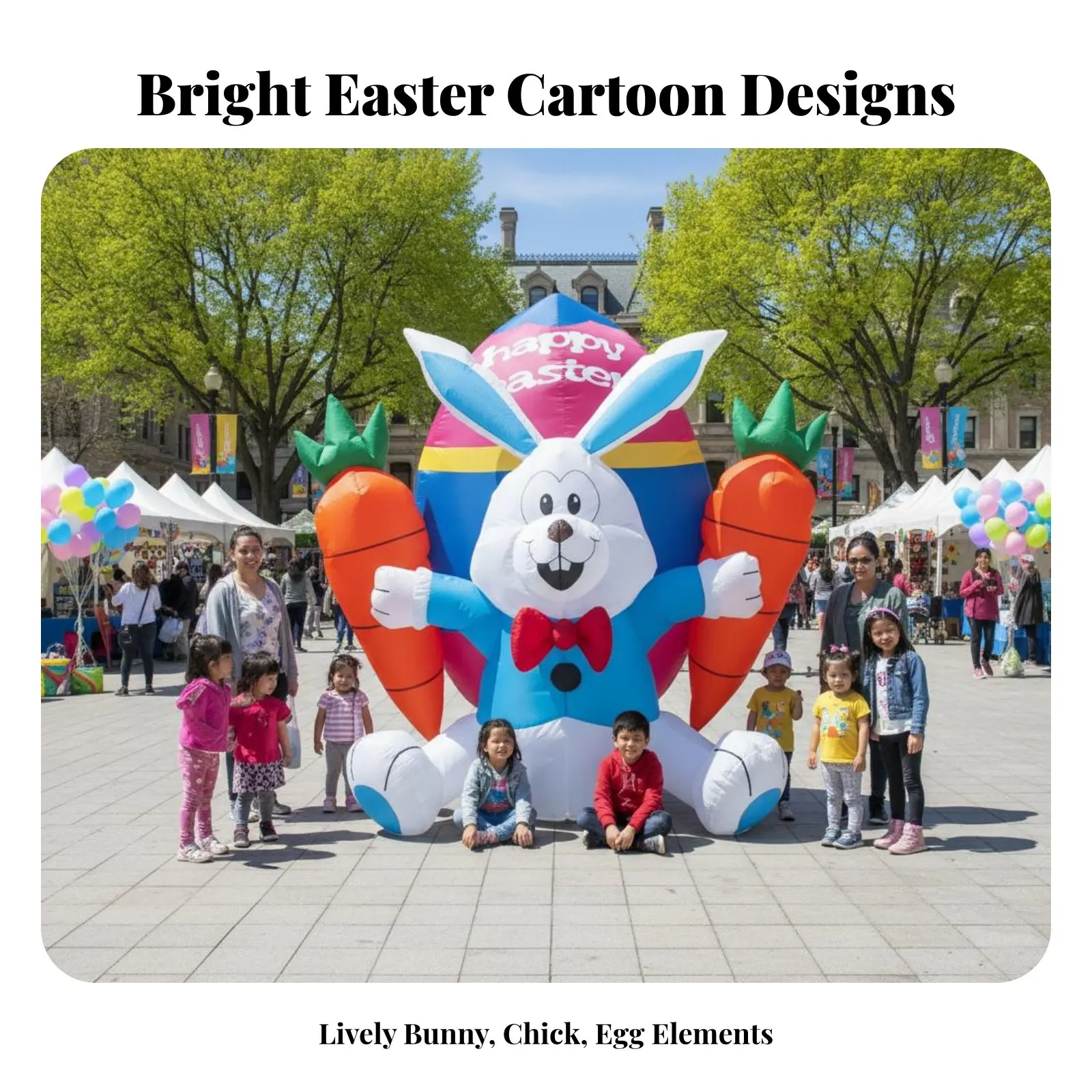 Inflable decorativo de Pascua para jardín con luces LED - imagen 4
