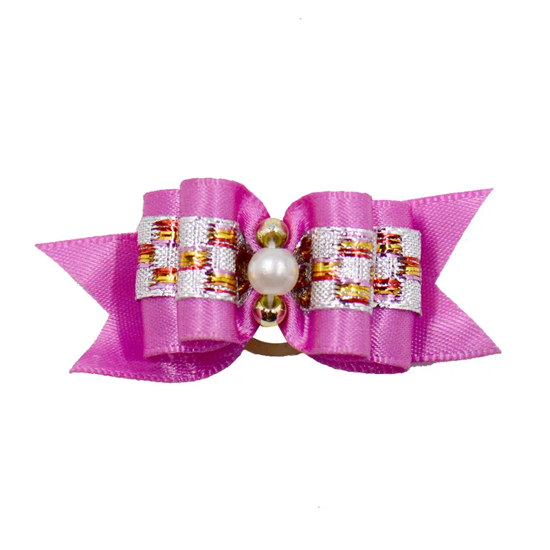 20/50/100 Uds. Lazos para el pelo de perro con bandas de goma adorno de diamantes de imitación cuidado del cabello Perros gato moño Bowknot accesorios para el cabello de mascotas
