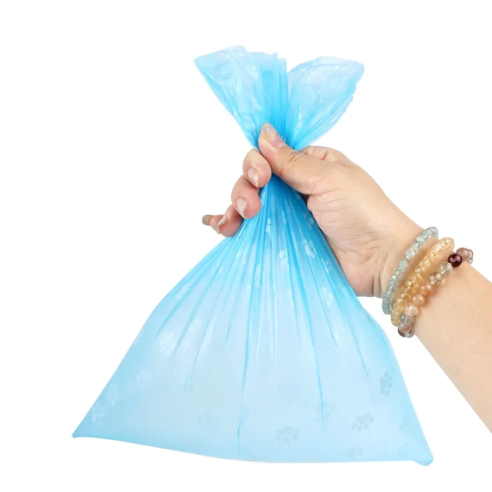 Bolsas desechables para excrementos de mascotas, 1 rollo de bolsas de basura para residuos de perros, a granel, con estampado de patas - imagen 4