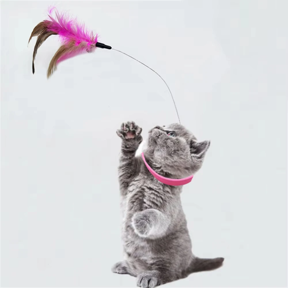 Juguetes interactivos para gatos, divertido palo de rompecabezas de plumas con campana, Collar para mascotas, gatito, varita de juguete, juguetes de entrenamiento para gatos, suministros - imagen 2