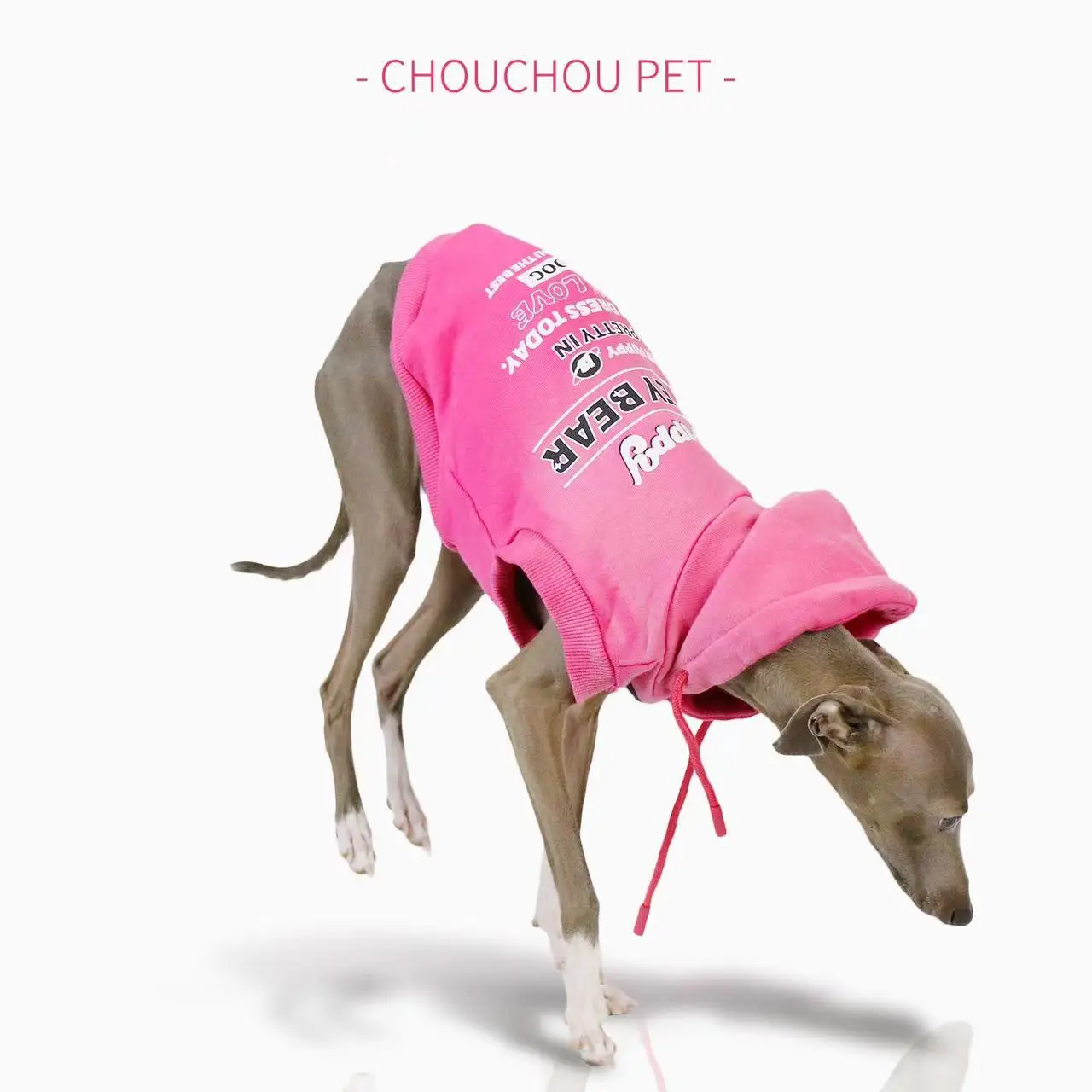 Suéter sin mangas con capucha para mascotas, suéter con estampado gradiente para perros, adecuado para galgo pequeño y mediano, primavera y otoño - imagen 3