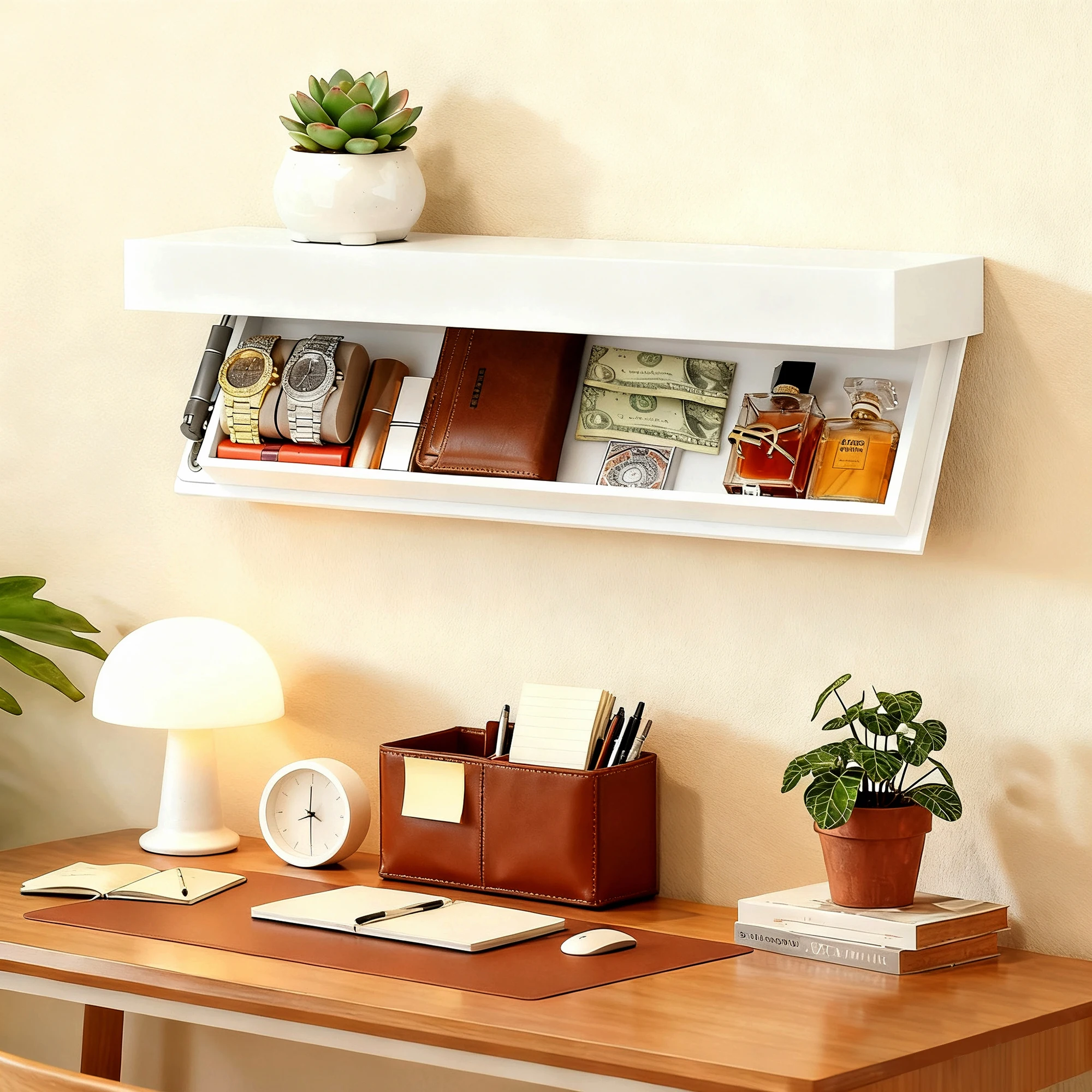 Estante de diseño de Color sólido con compartimento secreto, estante flotante oculto, solución de almacenamiento montada en la pared, muebles ocultos - imagen 5