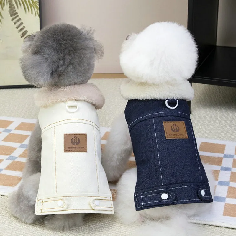 Monos para perros, gatos, chaqueta para perros, ropa impermeable de invierno para perros, chaleco de felpa para perros con anillo en D, ropa para mascotas Chihuahua Bulldog Francés