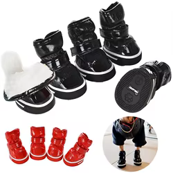 Botas impermeables para perros pequeños y medianos, cálidas para exterior